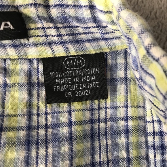 SOYA Plaid Button Up Short Sleeve Blouse - Picture 4 of 5